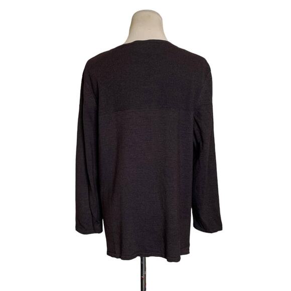 Style & Co Collection brown silk zipper knit jacket size XL - Picture 2 of 7